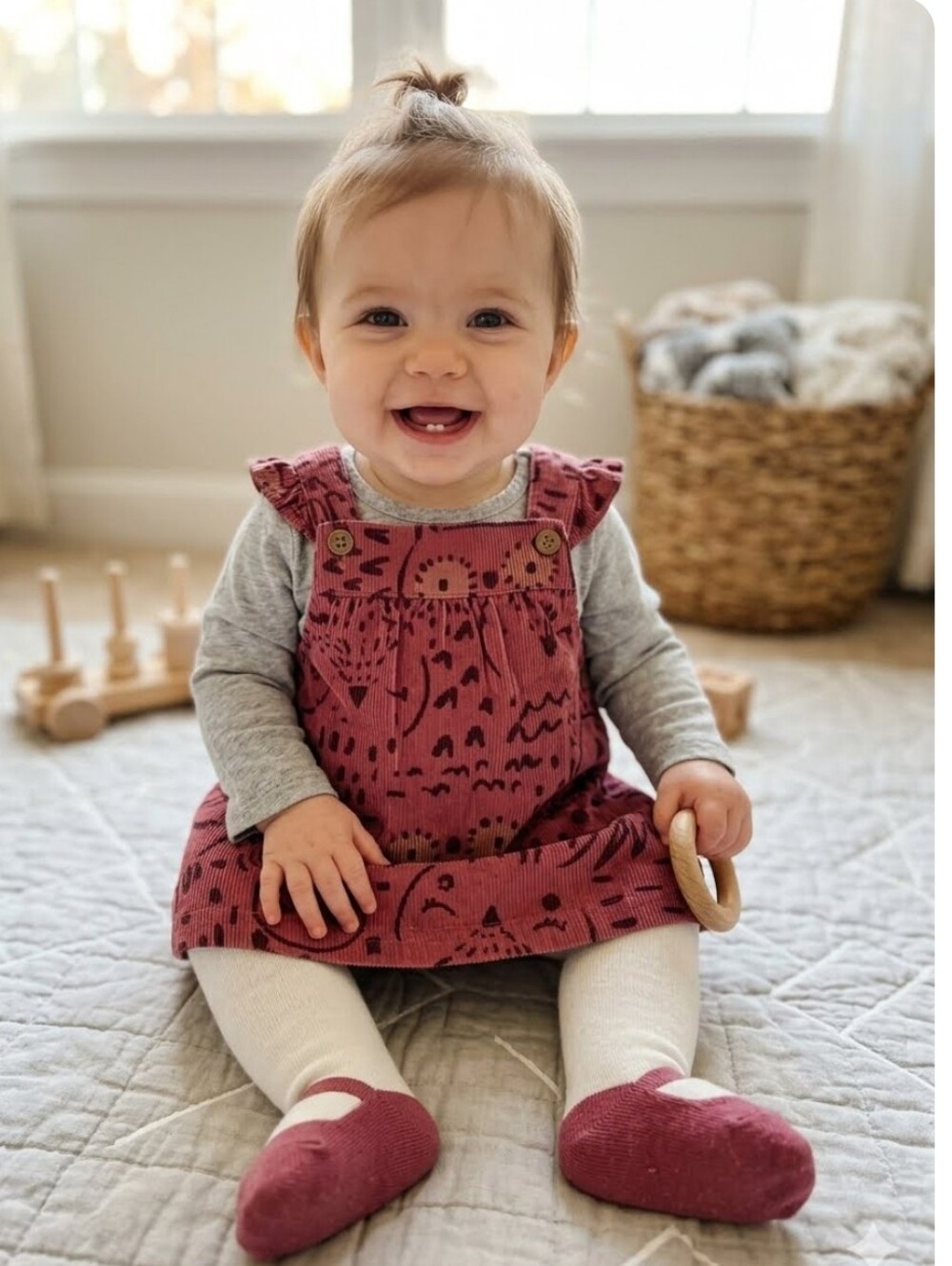 Carter's  Set 3 Pieces Mauve Rose Knit Baby Tights 3 Months